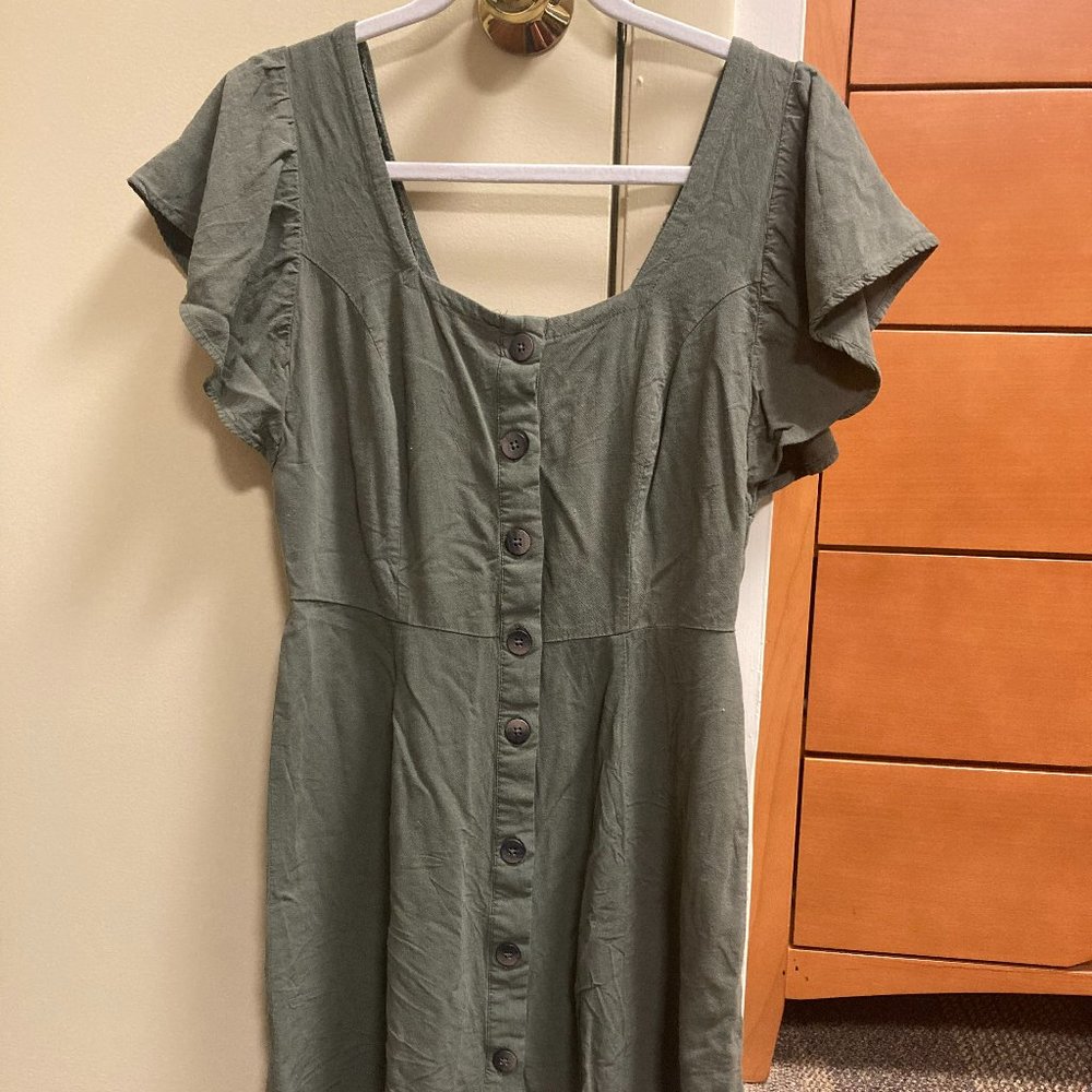 Olive Green Mini Dress